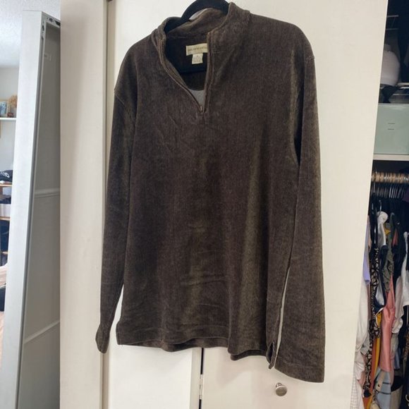 Vintage Saks Fifth Avenue Brown zipped Sweater - Picture 5 of 5